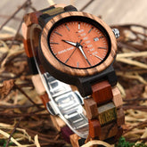 Wood Couple's European And American Style Calendar Watch - Show Gadgets